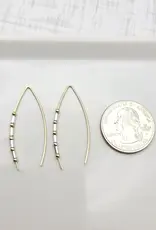 Bijou by Sam 14K Gold and Sterling Silver Open Hoop Threader Earrings