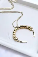 Bijou by Sam Adjustable Sterling Silver Necklace with Gold Pendant