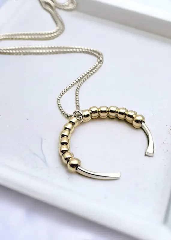 Bijou by Sam Adjustable Sterling Silver Necklace with Gold Pendant