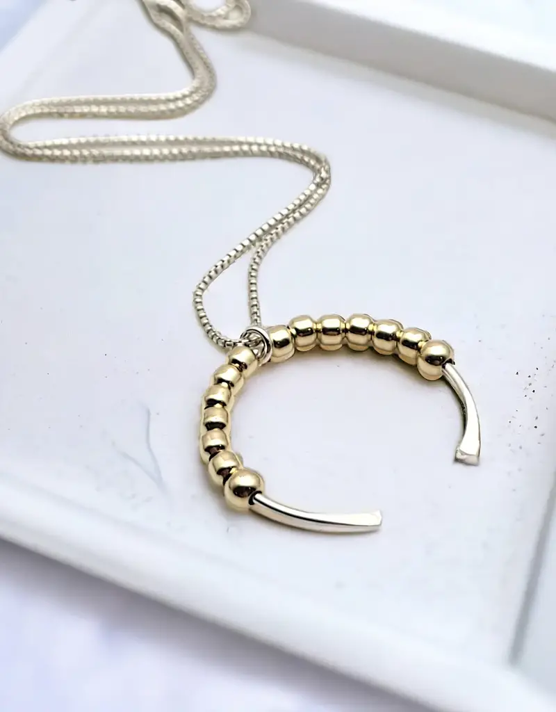 Bijou by Sam Adjustable Sterling Silver Necklace with Gold Pendant