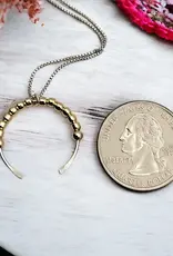 Bijou by Sam Adjustable Sterling Silver Necklace with Gold Pendant