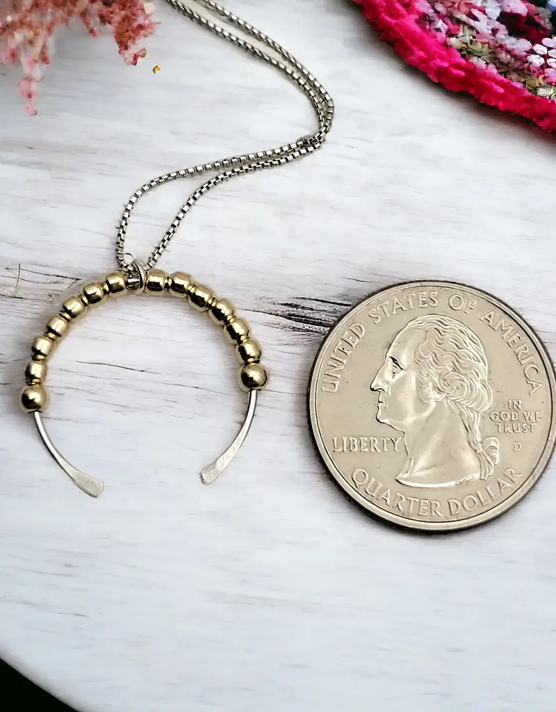 Bijou by Sam Adjustable Sterling Silver Necklace with Gold Pendant