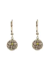 Baked Beads Etched Dragonfly Earrings