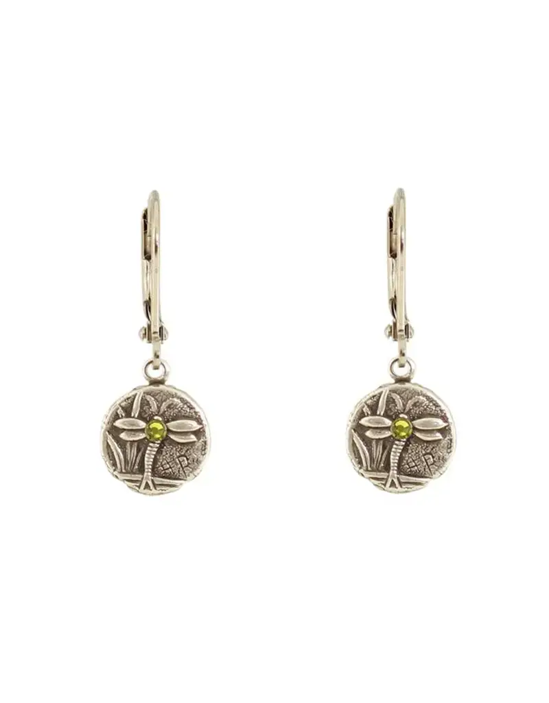 Baked Beads Etched Dragonfly Earrings