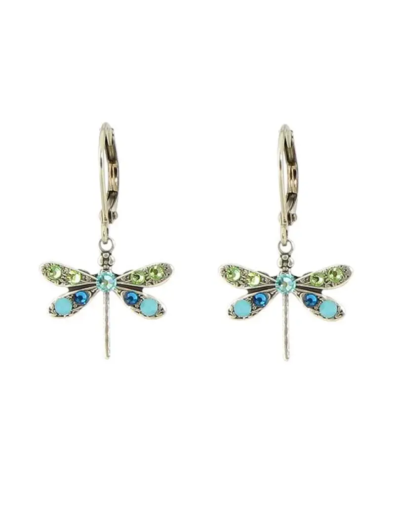 Baked Beads Crystal Dragonfly Earrings