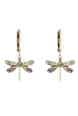 Baked Beads Crystal Dragonfly Earrings
