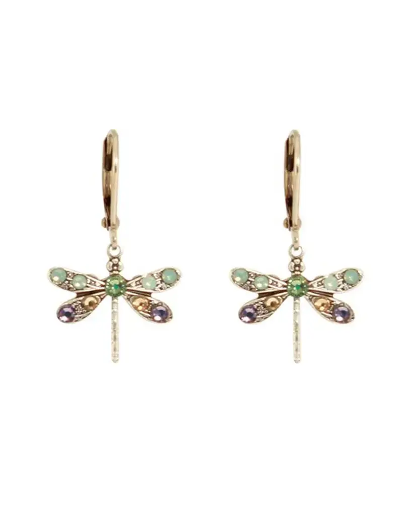 Baked Beads Crystal Dragonfly Earrings