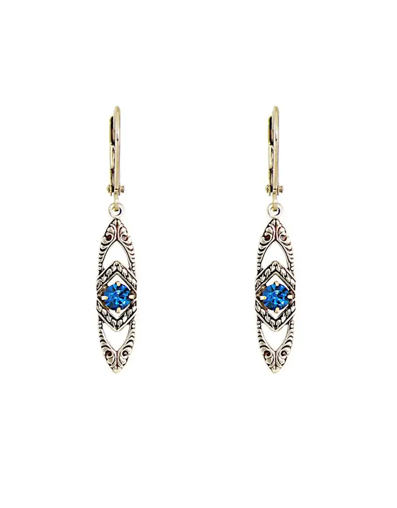Baked Beads Vintage Crystal Navette Earrings