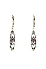 Baked Beads Vintage Crystal Navette Earrings