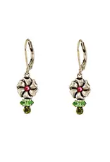 Baked Beads Stacked Crystal Flower Earrings