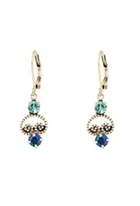 Baked Beads Crystal Scroll Earrings