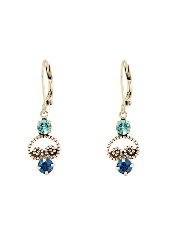Baked Beads Crystal Scroll Earrings