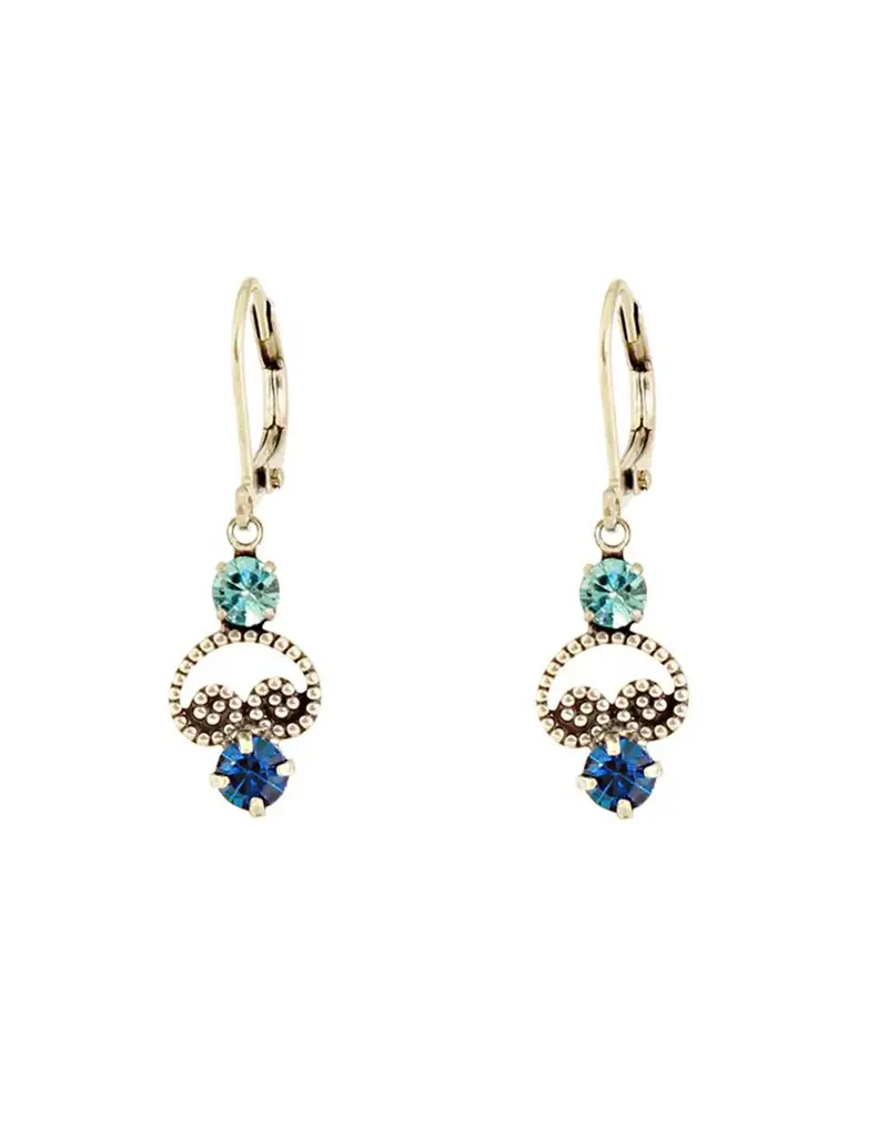 Baked Beads Crystal Scroll Earrings