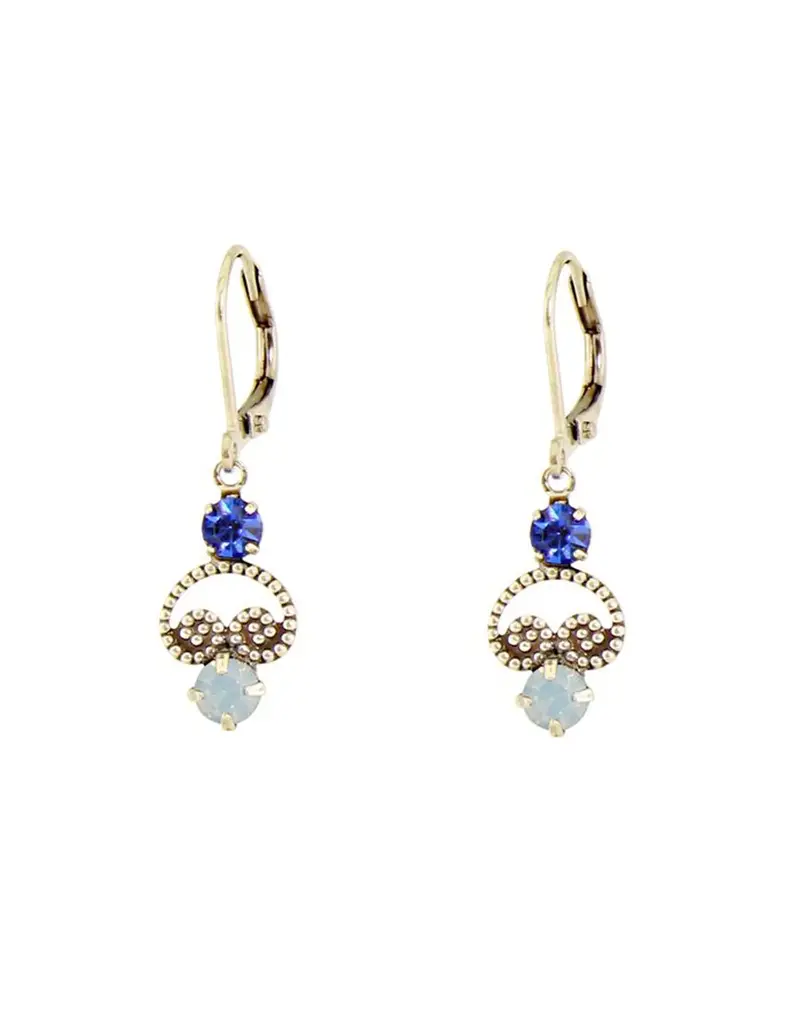 Baked Beads Crystal Scroll Earrings