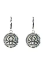 Baked Beads Enamel Lotus Earrings