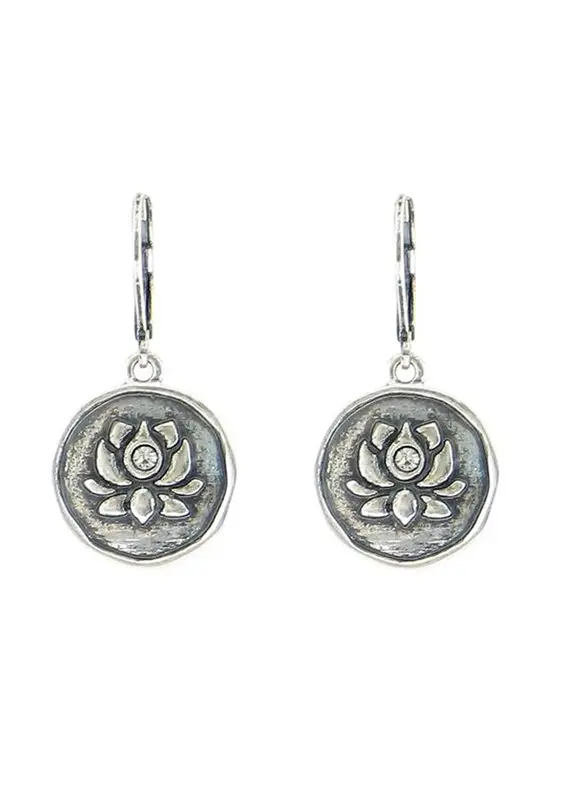 Baked Beads Enamel Lotus Earrings