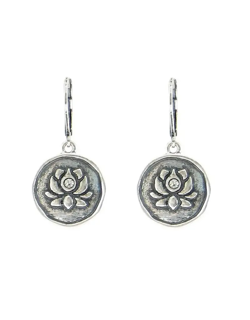 Baked Beads Enamel Lotus Earrings