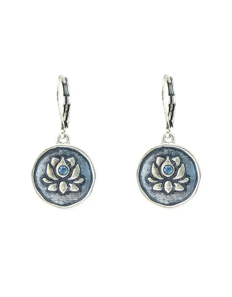Baked Beads Enamel Lotus Earrings