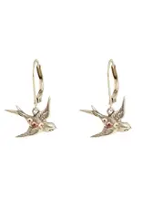 Baked Beads Crystal Bird Earrings