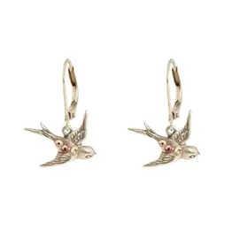 Baked Beads Crystal Bird Earrings