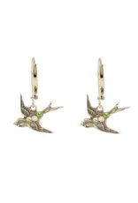 Baked Beads Crystal Bird Earrings