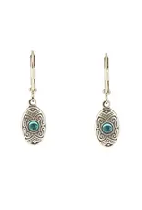 Baked Beads Etched Oval Earrings