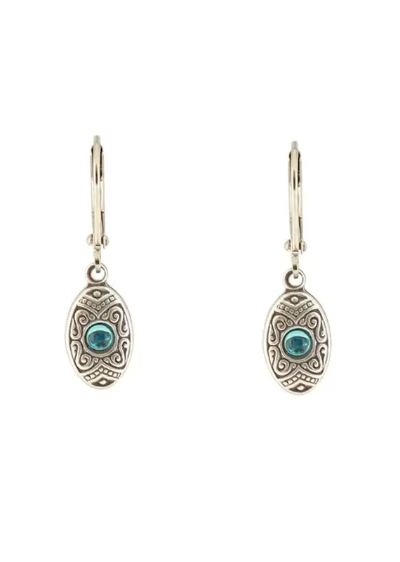 Baked Beads Etched Oval Earrings