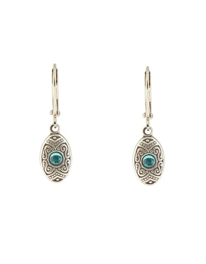 Baked Beads Etched Oval Earrings