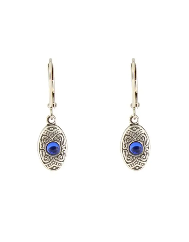 Baked Beads Etched Oval Earrings