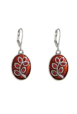 Baked Beads Enamel Crystal Flower Earrings
