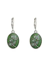 Baked Beads Enamel Crystal Flower Earrings