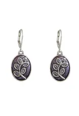 Baked Beads Enamel Crystal Flower Earrings