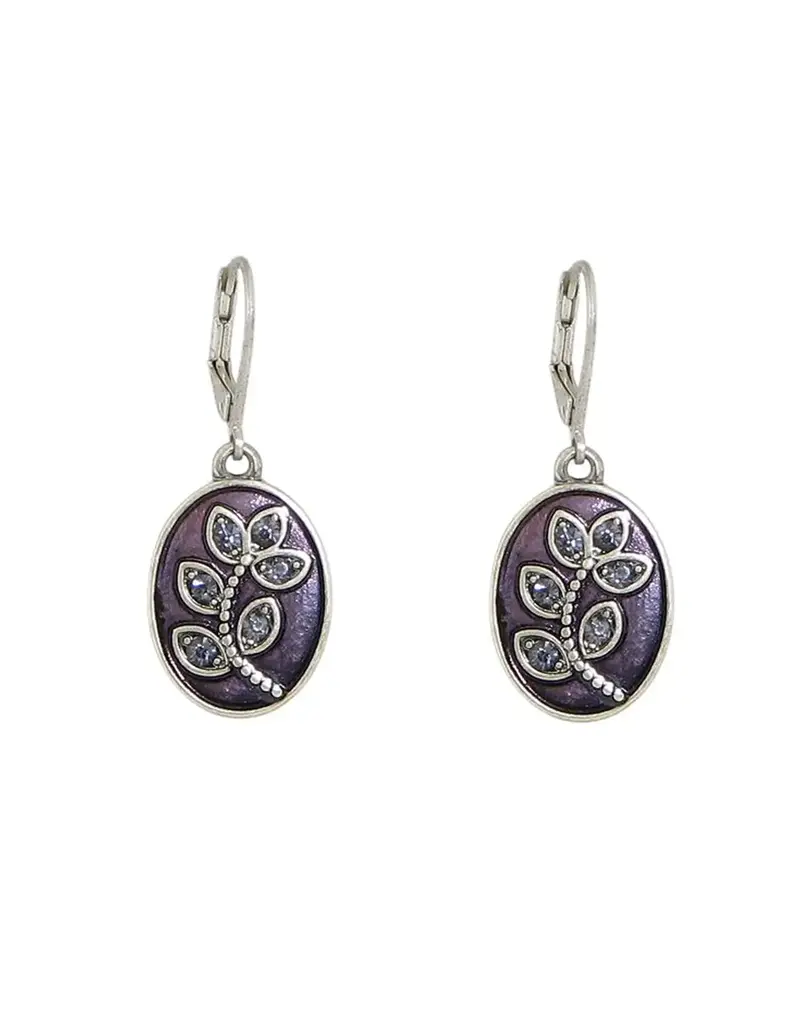 Baked Beads Enamel Crystal Flower Earrings
