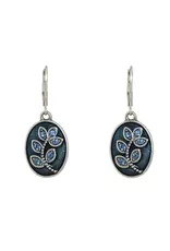 Baked Beads Enamel Crystal Flower Earrings