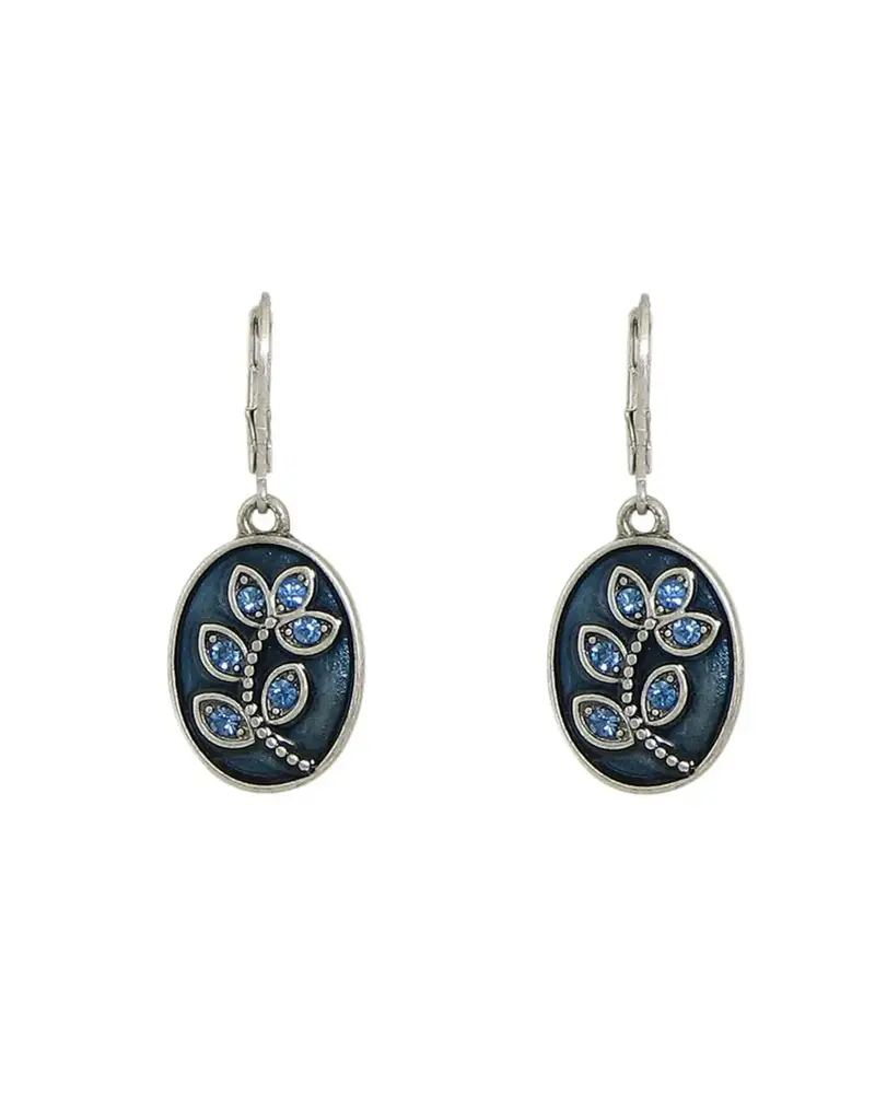 Baked Beads Enamel Crystal Flower Earrings