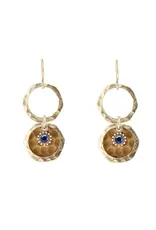 Baked Beads Hammered Crystal Circle Hoop Earrings