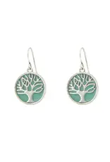 Baked Beads Enamel Tree of Life Earrings