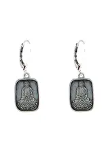 Baked Beads Enamel Buddha Earrings
