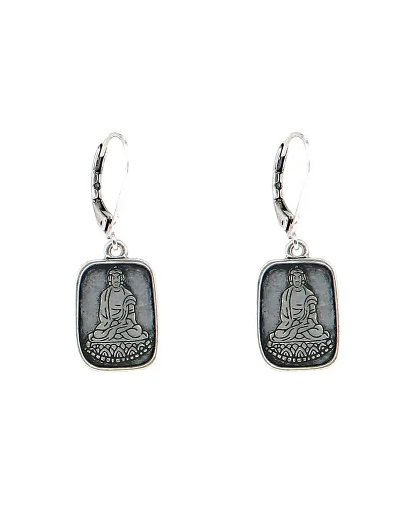 Baked Beads Enamel Buddha Earrings