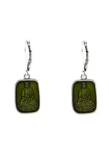 Baked Beads Enamel Buddha Earrings