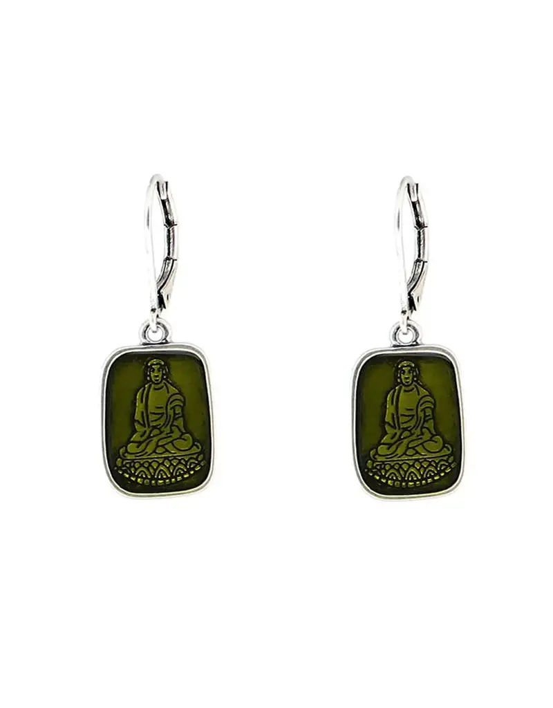 Baked Beads Enamel Buddha Earrings