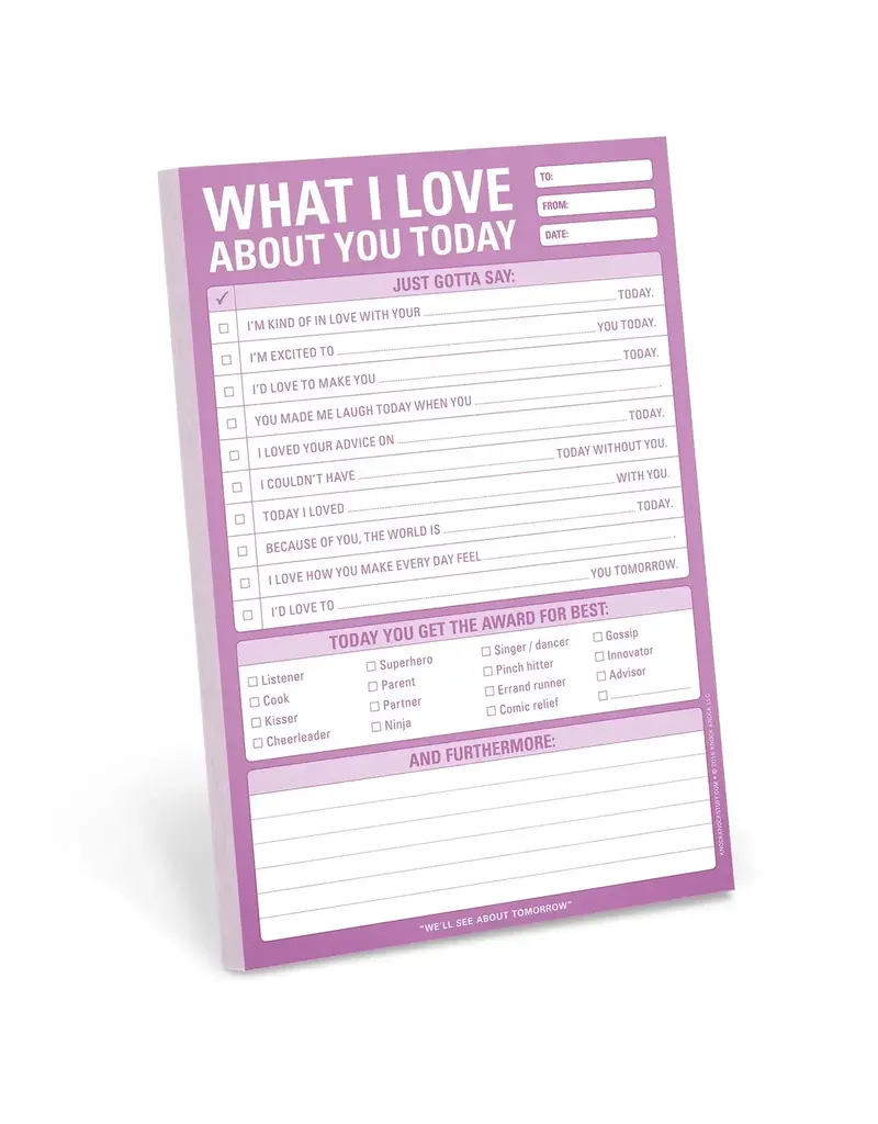 What I Love About You Today Pad