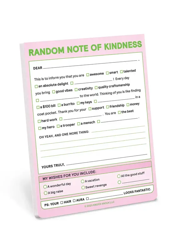 Random Note of Kindness Notepad