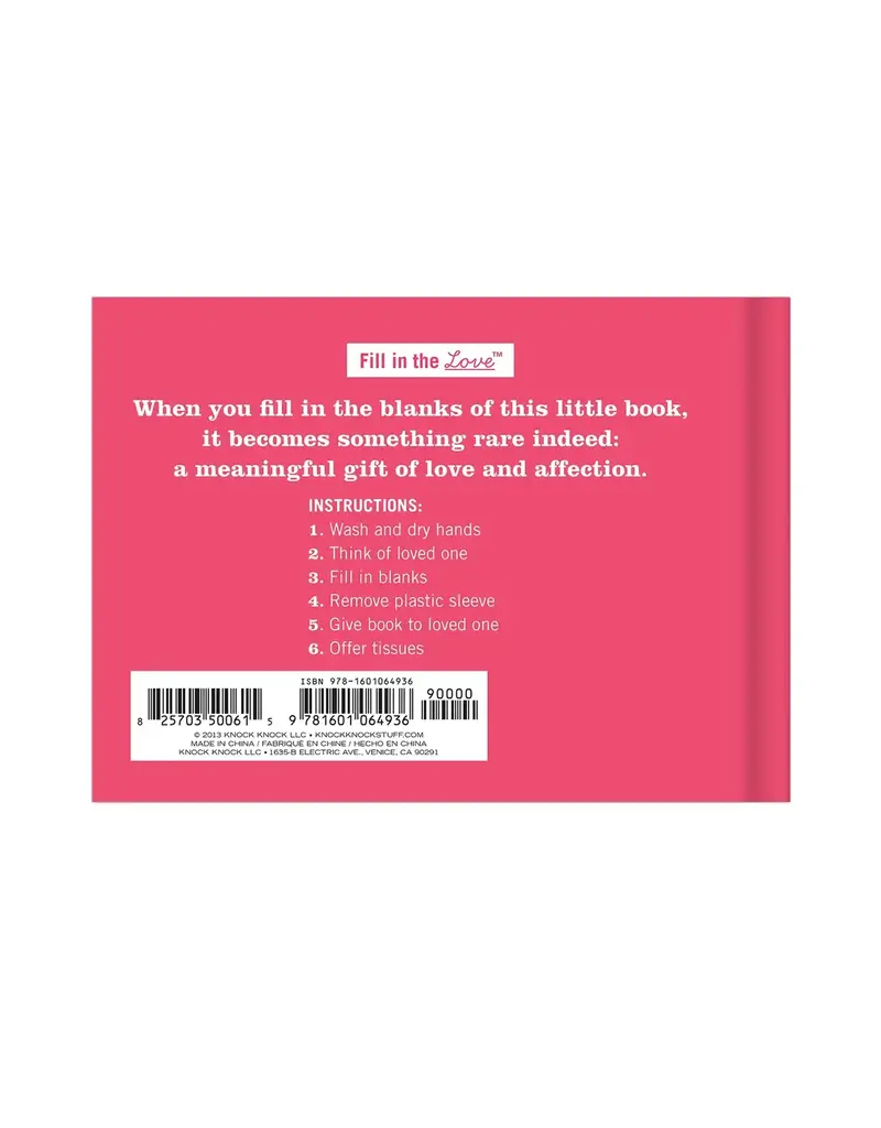 What I Love About You Fill in the Love® Book