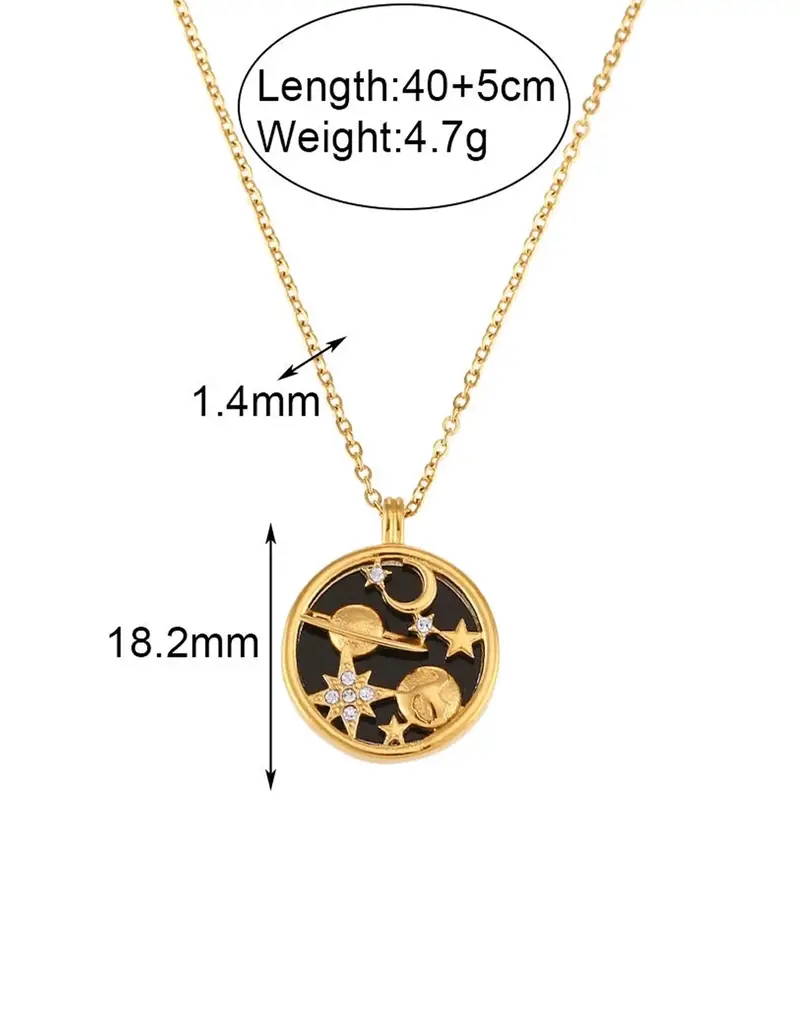 Soul Charms The Universe 18K Gold Plated Necklace
