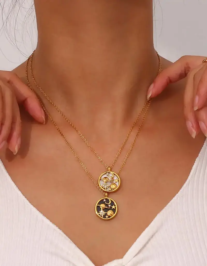 Soul Charms The Universe 18K Gold Plated Necklace