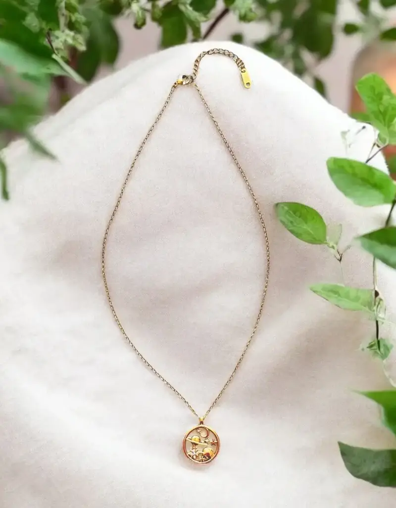 Soul Charms The Universe 18K Gold Plated Necklace