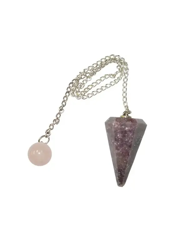 Benjamin International Lepidolite Pendulum with Rose Quartz Ball