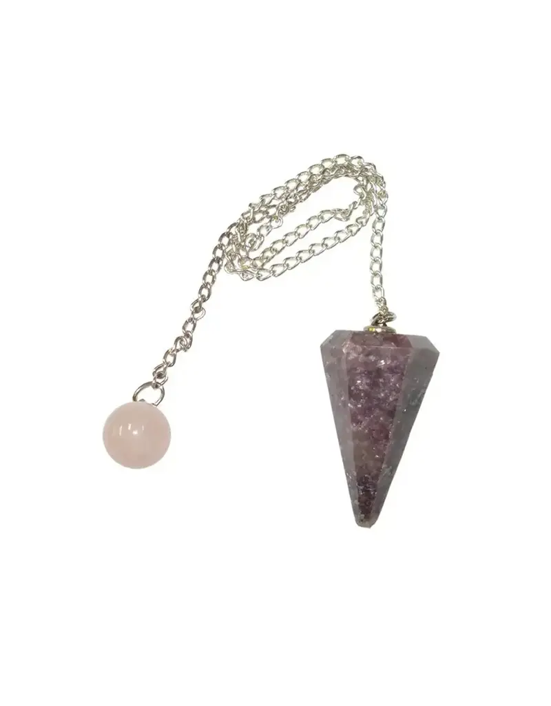 Benjamin International Lepidolite Pendulum with Rose Quartz Ball