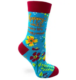 Fabdaz Happy Socks, Happy Life Crew Socks